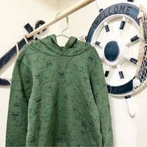 Carter’s cotton holiday green bear hoodie NWOT